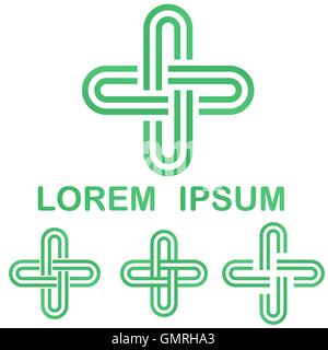 Grün-Zyklus-Logo-Design-Vorlage festgelegt Stock Vektor