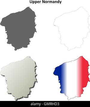 Haute-Normandie leere Umriss Karte gesetzt Stock Vektor