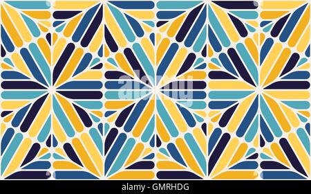 Vektor nahtlose blau Wellow weiß gerundet Lochmuster Sechskant Linien Stock Vektor