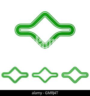 Grüne abstrakte Schleife Logo Design Sets Stock Vektor