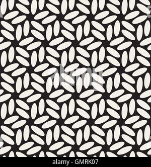 Vektor nahtlos schwarz & weißen runden Ellipsen sechseckigen Blumenmuster Stock Vektor
