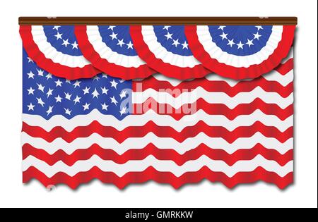 Stars And Stripes Flagge und Bunting Stock Vektor