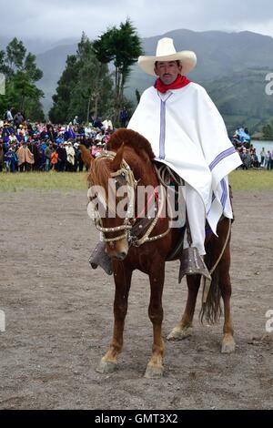 Wettbewerb Paso Fino Pferde - Landwirtschaftsmesse - Fiestas De La Virgen del Carmen in Sapalache "Las Huaringas" - PERU Stockfoto