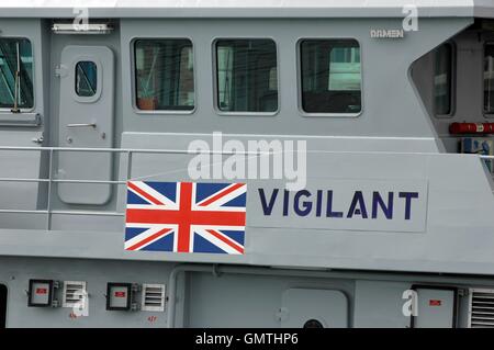 AJAXNETPHOTO. 25. AUGUST 2016. PORTSMOUTH, ENGLAND. -BORDER FORCE PATROL VESSEL HMC WACHSAM.  FOTO: JONATHAN EASTLAND/AJAX REF: D162508 6010 Stockfoto