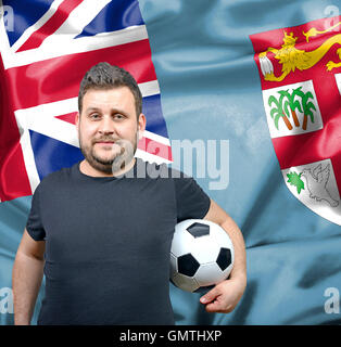 Stolz auf Fußball-Fan von Fidschi Stockfoto