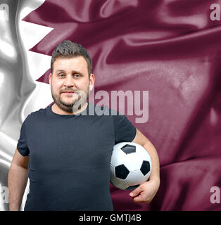 Stolz auf Fußball-Fan von Katar Stockfoto