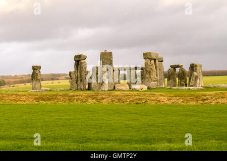 Stonehenge auf der Salisbury Plain in Wiltshire, England. Stockfoto
