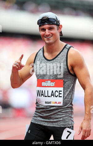 Jarryd WALLACE Gewinner die Männer 100m T43/44, 2016 IPC Jubiläumsspiele, Queen Elizabeth Olympic Park, Stratford, London, Großbritannien. Stockfoto