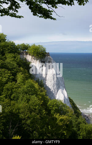 Koenigsstuhl, Könige Stuhl, ist der bekannteste Kreidefelsen auf der Stubbenkammer im Nationalpark Jasmund an der Ostsee Stockfoto