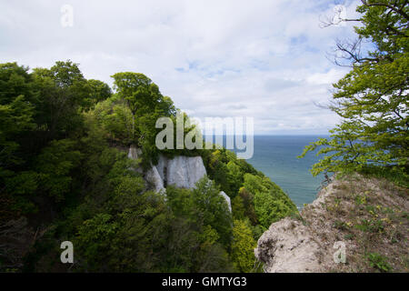 Koenigsstuhl, Könige Stuhl, ist der bekannteste Kreidefelsen auf der Stubbenkammer im Nationalpark Jasmund an der Ostsee Stockfoto