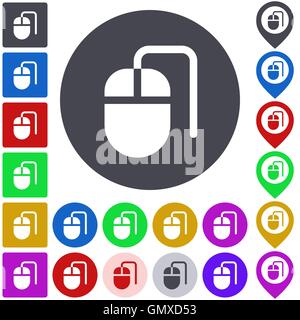 Farbe-Maus-Icon-set Stock Vektor