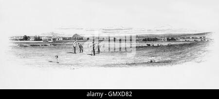 Gullane Links wo seit mehr als 350 Jahren, East Lothian, Schottland Golf gespielt wurde. (Aus "Skizzen in East Lothian" von Thomas B. Blacklock... 1892) Stockfoto