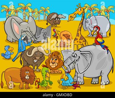 Safaritiere cartoon illustration Stock Vektor