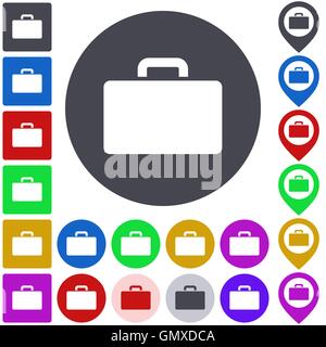 Farbe-Aktenkoffer-Icon-set Stock Vektor
