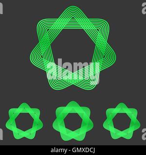 Grüne Linie star Logo Design Sets Stock Vektor