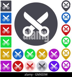 Farbe-Schere-Icon-set Stock Vektor