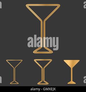 Bronze Line Getränk Logo Design Sets Stock Vektor