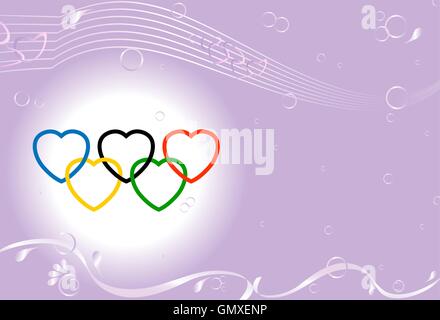 Liebe, Herzen Grenze Rahmendesign Stock Vektor