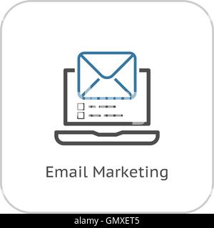 E-Mail-Marketing-Symbol. Flaches Design. Stock Vektor