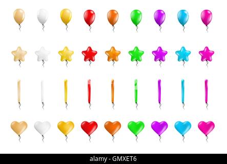 Reihe von verschiedenen Ballons Stock Vektor