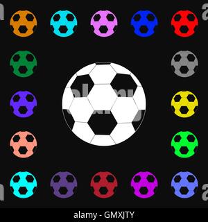 Fußball-Symbol Zeichen. Viele bunte Symbole für Ihr Design. Vektor Stock Vektor