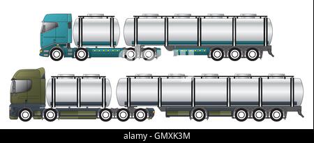 Kommerzielle Tanker mit Dromedar Traktoren Stock Vektor