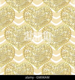 Nahtlose Gold Valentine Muster Stock Vektor