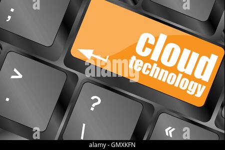 Verbinden Sie mit Cloud-Konzept auf die Taste auf der Tastatur, Vektor-illustration Stock Vektor