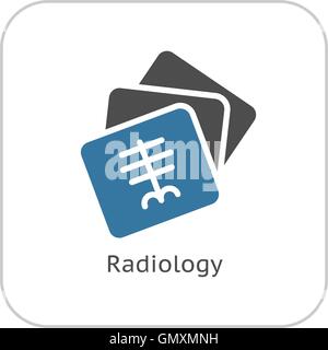 Radiologie und medizinische Leistungen-Symbol. Flaches Design. Stock Vektor