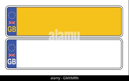 UK-Vorder- und Rückseite Kennzeichen Stock Vektor