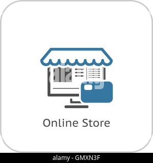 Online-Shop-Symbol. Business-Konzept. Stock Vektor
