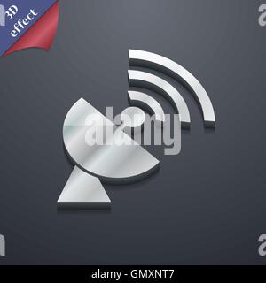 Sat-Antenne Symbol Symbol. 3D-Stil. Trendiges, modernes Design mit Platz für Ihren Text vektor Stock Vektor