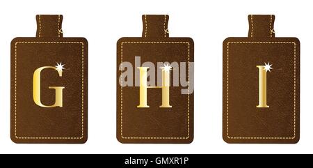 Alphabet-Schlüsselanhänger und Fob GHI Stock Vektor