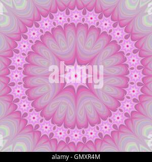 Rosa girly Mandala-Fraktal-Design-Hintergrund Stock Vektor