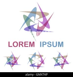 Bunte Runde Logo Design Sets Stock Vektor