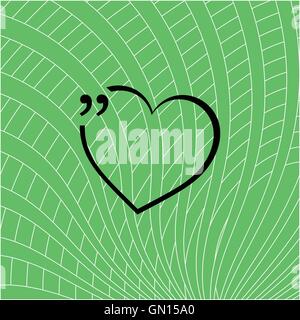 Anführungszeichen Sprechblase mit Herz. Schild-Symbol zu zitieren. Vektor-illustration Stock Vektor
