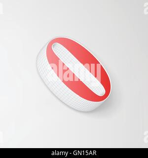 Alphabet-Sammlung: Wireframe 3D-Figur 0, Vektor Stock Vektor