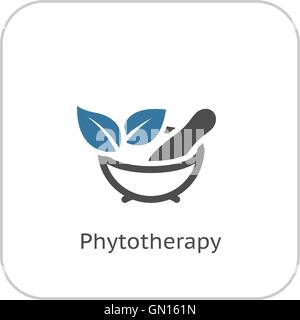 Phytotherapie-Symbol. Flaches Design. Stock Vektor