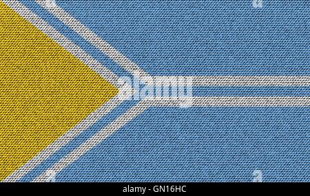 Tuva kennzeichnet auf Denim Textur. Vektor Stock Vektor
