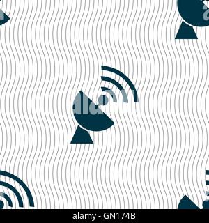 Sat-Antenne Symbol Zeichen. Nahtlose Muster mit geometrischen Struktur. Vektor Stock Vektor