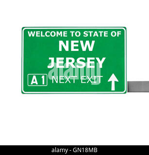 NEW JERSEY Straßenschild isoliert auf weiss Stockfoto