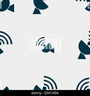 Sat-Antenne Symbol Zeichen. Nahtlose Muster mit geometrischen Struktur. Vektor Stock Vektor