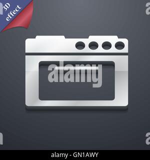 Küche Herd Symbol Symbol. 3D-Stil. Trendiges, modernes Design mit Platz für Ihren Text vektor Stock Vektor