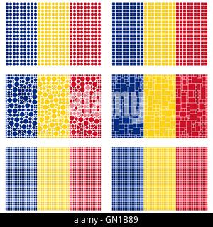 Mosaik-Flag gesetzt ist Rumänien Stock Vektor