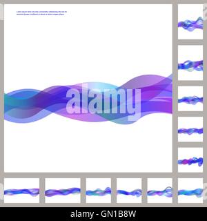 Blau lila Business Wave Hintergrund-set Stock Vektor