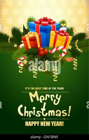 Christmas Greeting Card-Schriftzug. Stock Vektor