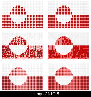 Mosaik-Flag gesetzt ist Grönland Stock Vektor