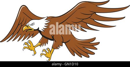 Weißkopfseeadler Sturzflug Cartoon Stock Vektor
