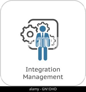 Integration-Management-Symbol. Flaches Design. Stock Vektor