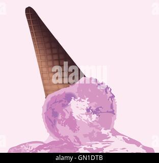 Gefallenen Eiswaffel Stock Vektor